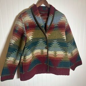 Southwestern Aztec Cowboy Blanket Jacket Women’s M/L Casual Travel Office